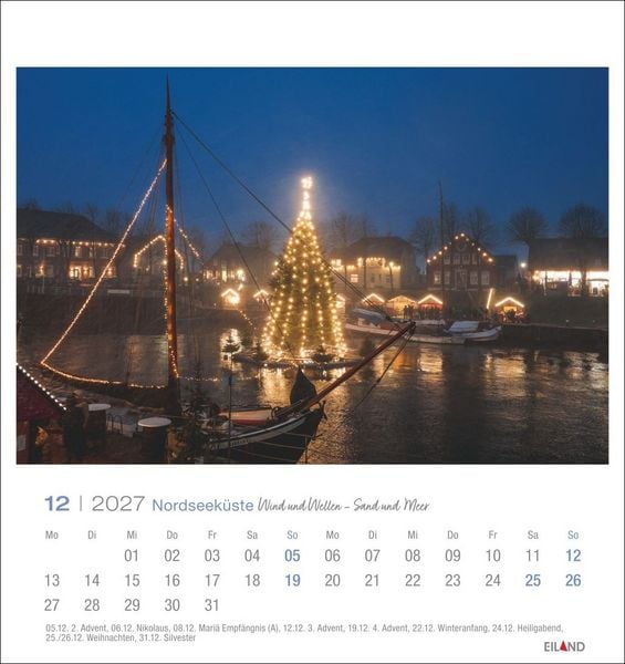 Produktbild: Nordseek&uuml;ste Postkartenkalender 2027 - Wind und Wellen - Sand und Meer