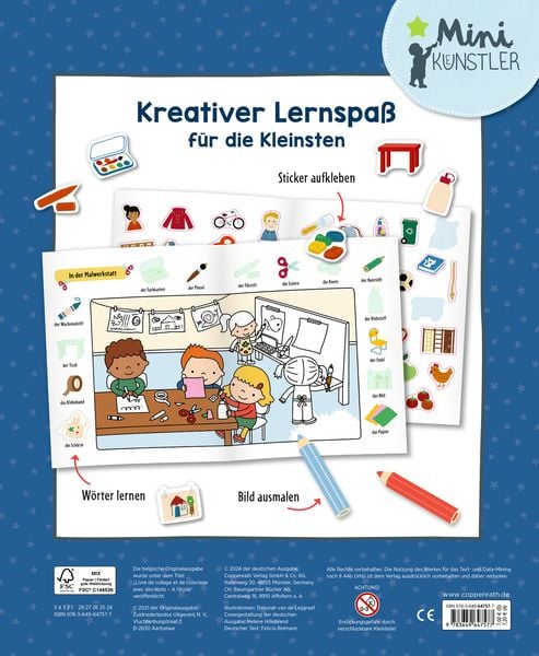 Produktbild: Mein 1. Sticker-Malbuch: Kindergarten - Mini-Künstler