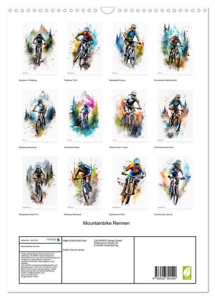 Produktbild: Mountainbike Rennen (Wandkalender 2026 DIN A3 hoch), CALVENDO Monatskalender
