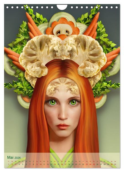 Produktbild: Zum Anbeissen - surreale Frauenportraits mit Obst und Gem&uuml;se (Wandkalender 2026 DIN A4 hoch), CALVENDO Monatskalender