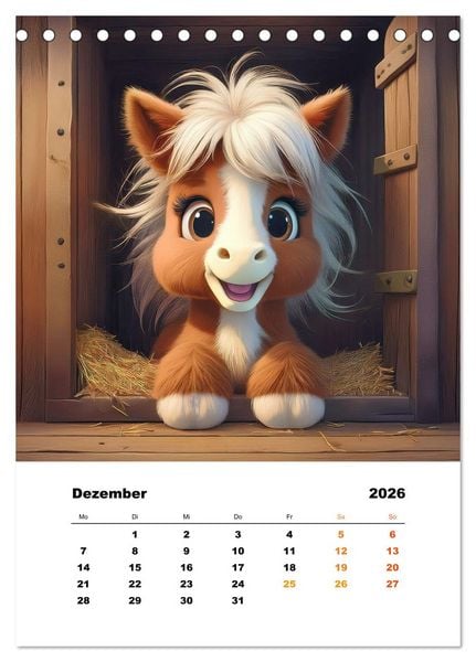 Produktbild: Lustige Ponys (Tischkalender 2026 DIN A5 hoch), CALVENDO Monatskalender