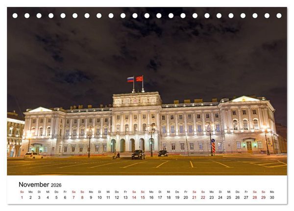 Produktbild: St. Petersburg bei Nacht (Tischkalender 2026 DIN A5 quer), CALVENDO Monatskalender