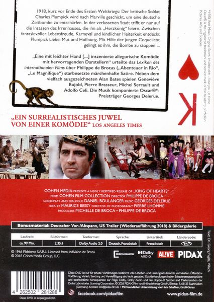 Produktbild: Herzk&ouml;nig (Le Roi de c&oelig;ur) / Franz&ouml;sische Filmkom&ouml;die mit toller Besetzung (Pidax Film-Klassiker)
