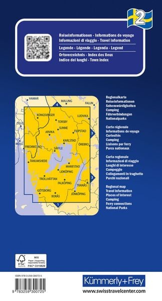 Produktbild: K&uuml;mmerly+Frey Regional-Strassenkarte 2 Schweden S&uuml;dwest 1:250.000