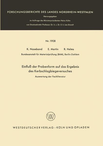 Produktbild: Einflu&szlig; der Probenform auf das Ergebnis des Kerbschlagbiegeversuches