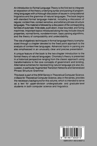 Produktbild: An Introduction to Formal Language Theory