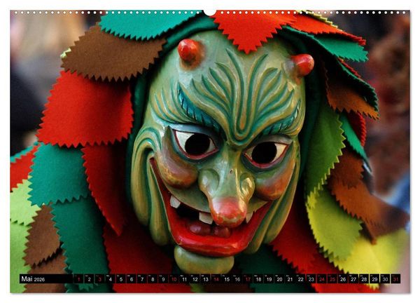 Produktbild: Alemannische Masken (Wandkalender 2026 DIN A2 quer), CALVENDO Monatskalender