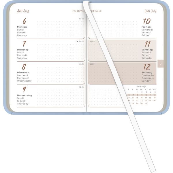 Produktbild: Lady Journal Mini Deluxe Sky 2026 - Taschen-Kalender 8x11,5 cm - Tucson Einband - mit Motivprägung - Weekly - 144 Seiten - Alpha Edition