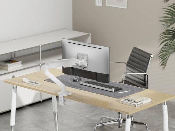 Produktbild: SpeaKa Professional SP-MM-1030 Monitor-Tischhalterung 1 Display(s) 43,2 cm (17") - 101,6 cm (40") Wei&szlig; H&ouml;henverstellbar, Neigbar, Schwenkbar
