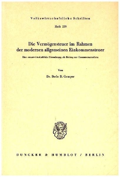 Produktbild: Die Verm&ouml;gensteuer im Rahmen der modernen allgemeinen Einkommensteuer.