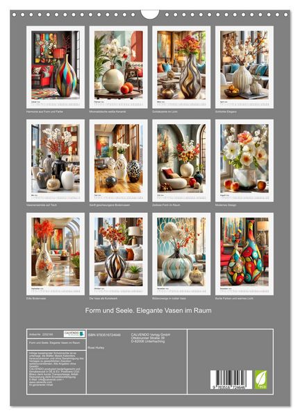 Produktbild: Form und Seele. Elegante Vasen im Raum (Wandkalender 2026 DIN A3 hoch), CALVENDO Monatskalender