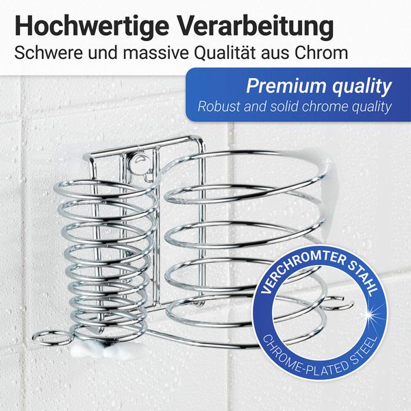 Produktbild: Haartrocknerhalter und Gl&auml;tteisenhalter Mod. Milano, mit Kabelhalter, zur Wandmontage