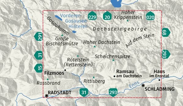 Produktbild: KOMPASS Wanderkarte 031 Der Dachstein, Ramsau, Filzmoos 1:25.000