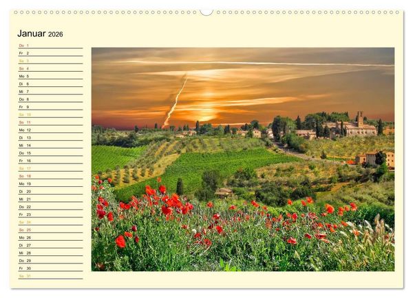 Produktbild: B&uuml;hne frei f&uuml;r die Toskana (hochwertiger Premium Wandkalender 2026 DIN A2 quer), Kunstdruck in Hochglanz