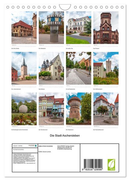 Produktbild: Die Stadt Aschersleben (Wandkalender 2026 DIN A4 hoch), CALVENDO Monatskalender