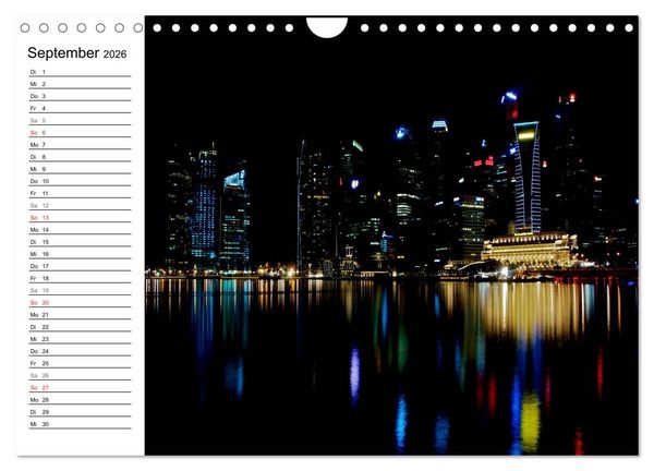 Produktbild: Singapur - Die Farben der Nacht (Wandkalender 2026 DIN A4 quer), CALVENDO Monatskalender