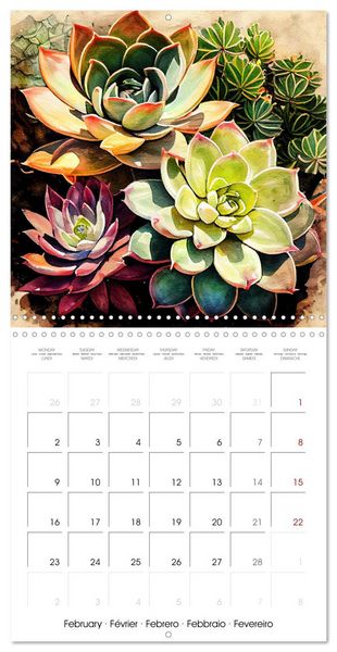Produktbild: The Art of Succulents and Cacti (Wall Calendar 2026 12 &times; 12 Inch) CALVENDO 12 Month Wall Calendar