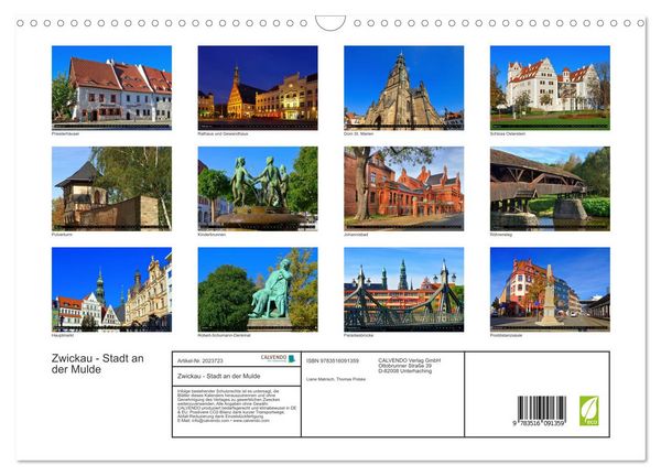 Produktbild: Zwickau - Stadt an der Mulde (Wandkalender 2026 DIN A3 quer), CALVENDO Monatskalender
