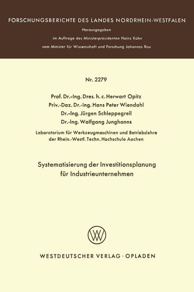 Produktbild: Systematisierung der Investitionsplanung f&uuml;r Industrieunternehmen