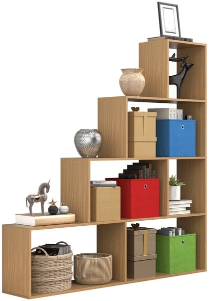 Holz Regal Raumteiler Standregal Bücher Dubila L