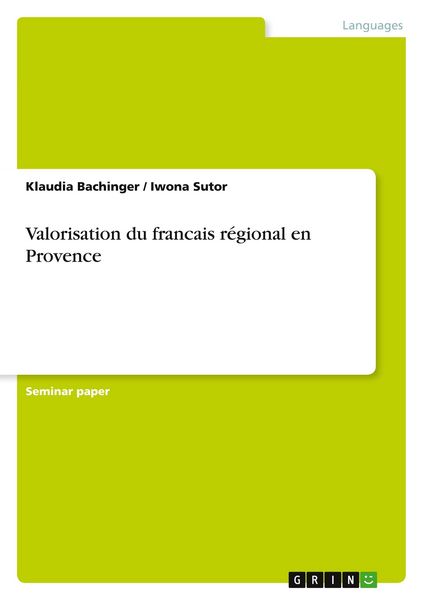 Produktbild: Valorisation du francais r&eacute;gional en Provence