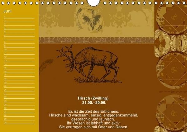 Produktbild: Indianisches Horoskop / Geburtstagskalender (Wandkalender immerw&auml;hrend DIN A4 quer)
