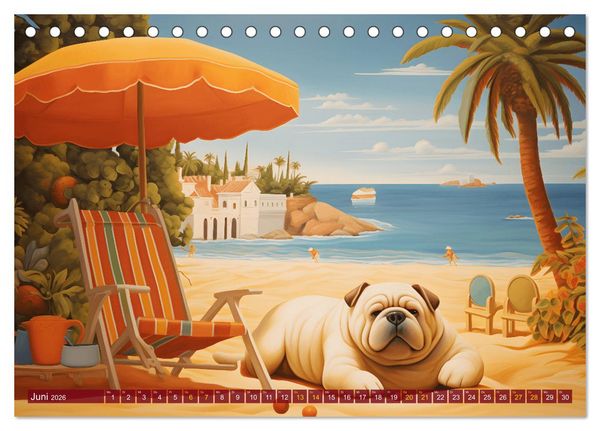 Produktbild: Boteros Hunde - Kunstvoller Kalender im Stile des Boterismo (Tischkalender 2026 DIN A5 quer), CALVENDO Monatskalender