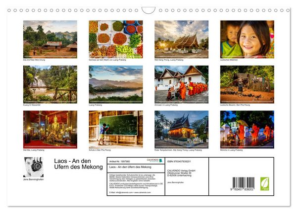 Produktbild: Laos - An den Ufern des Mekong (Wandkalender 2026 DIN A3 quer), CALVENDO Monatskalender