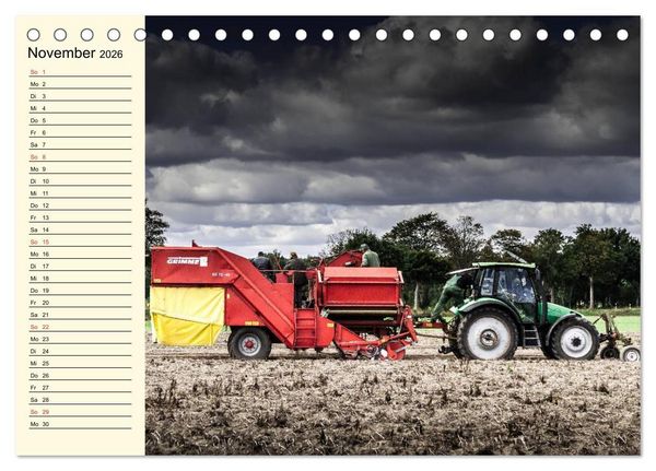 Produktbild: Landwirtschaftliche Maschinen im Einsatz (Tischkalender 2026 DIN A5 quer), CALVENDO Monatskalender