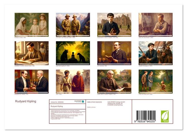 Produktbild: Rudyard Kipling (Wandkalender 2026 DIN A4 quer), CALVENDO Monatskalender