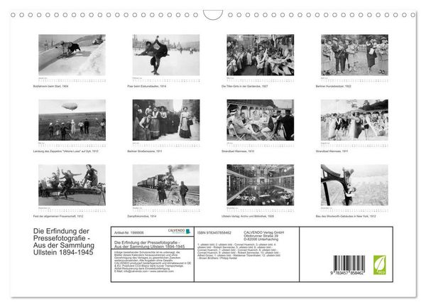 Produktbild: Die Erfindung der Pressefotografie - Aus der Sammlung Ullstein 1894-1945 (Wandkalender 2026 DIN A3 quer), CALVENDO Monatskalender