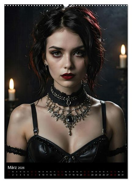 Produktbild: Gothic beauties - Sch&ouml;nheiten der Nacht (hochwertiger Premium Wandkalender 2026 DIN A2 hoch), Kunstdruck in Hochglanz