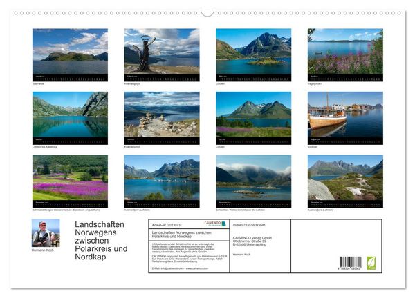 Produktbild: Landschaften Norwegens zwischen Polarkreis und Nordkap (Wandkalender 2026 DIN A2 quer), CALVENDO Monatskalender