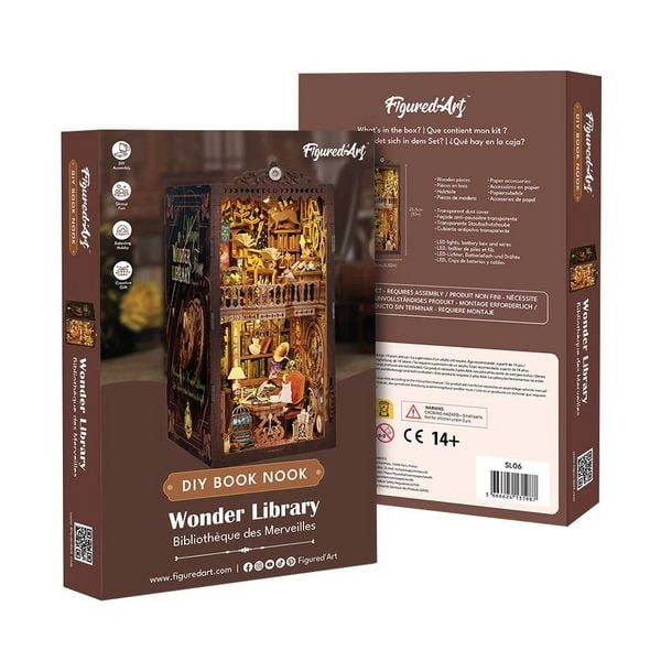 Produktbild: FiguredArt SL06 - DIY Book Nook, Wunderbibliothek, Puzzle 256 Teile, Miniatur-Diorama