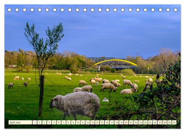 Produktbild: Duisburg - Br&uuml;cken &uuml;ber Br&uuml;cken (Tischkalender 2026 DIN A5 quer), CALVENDO Monatskalender