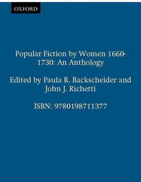 Produktbild: Popular Fiction By Women 1660-
