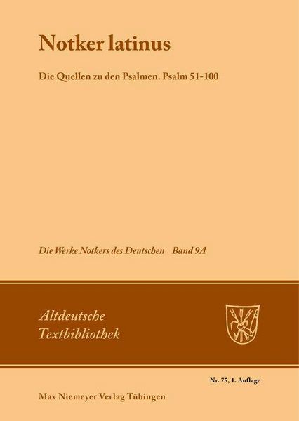 Produktbild: Notker latinus. Die Quellen zu den Psalmen