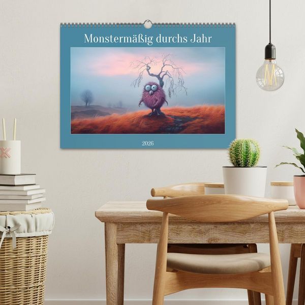 Produktbild: Monsterm&auml;&szlig;ig durchs Jahr (Wandkalender 2026 DIN A3 quer), CALVENDO Monatskalender
