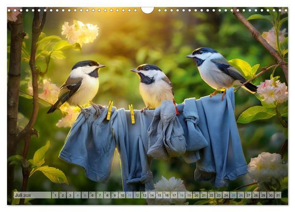 Produktbild: Wilde Nachbarn - Tierisches Treiben im Gartenparadies! (Wandkalender 2026 DIN A3 quer), CALVENDO Monatskalender