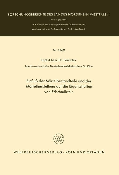 Produktbild: Einflu&szlig; der M&ouml;rtelbestandteile und der M&ouml;rtelherstellung auf die Eigenschaften von Frischm&ouml;rteln