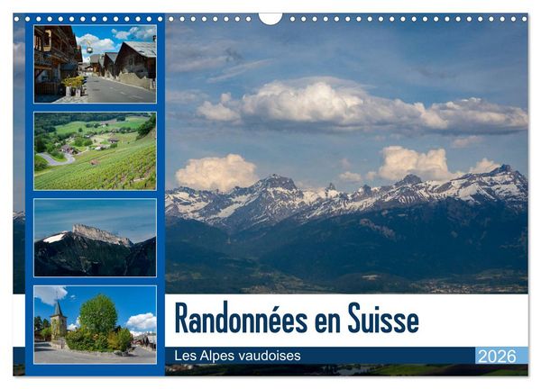 Produktbild: Randonn&eacute;es en Suisse Les Alpes vaudoises (Calendrier mural 2026 DIN A3 vertical), CALVENDO calendrier mensuel