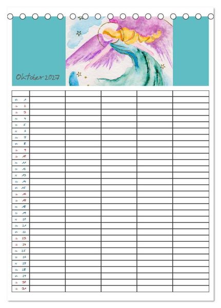 Produktbild: Engelhafter Familienplaner (Tischkalender 2027 DIN A5 hoch), CALVENDO Monatskalender