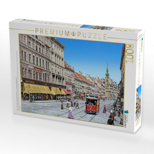 Produktbild: CALVENDO Puzzle Wien - Mariahilferstra&szlig;e 1908 (Koloration aus Schwarzwei&szlig;fotografie) | 1000 Teile Lege-Gr&ouml;&szlig;e 64x48cm Foto-Puzzle f&uuml;r gl&uuml;ckliche Stunde