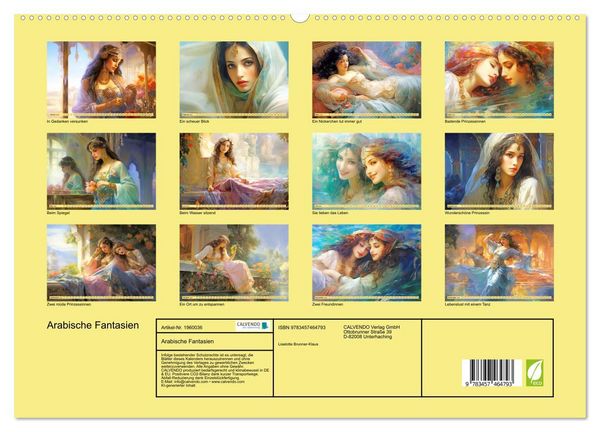 Produktbild: Arabische Fantasien (hochwertiger Premium Wandkalender 2026 DIN A2 quer), Kunstdruck in Hochglanz