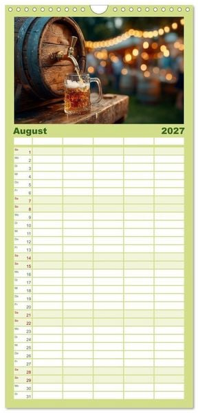 Produktbild: Familienplaner 2027 - Bier im Blut - Ma&szlig; f&uuml;r Ma&szlig; durchs M&auml;nnerjahr mit 5 Spalten (Wandkalender, 21 x 45 cm) CALVENDO