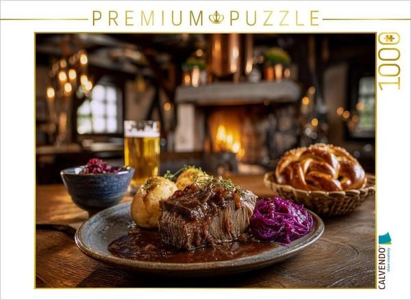 Produktbild: CALVENDO Puzzle Deutschland: Sauerbraten mit Klo&szlig;en und Rotkohl | 1000 Teile Lege-Gr&ouml;&szlig;e 64x48cm Foto-Puzzle f&uuml;r gl&uuml;ckliche Stunden