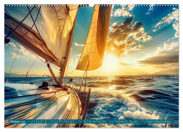 Produktbild: Mit dem Wind um die Welt - segeln (hochwertiger Premium Wandkalender 2026 DIN A2 quer), Kunstdruck in Hochglanz