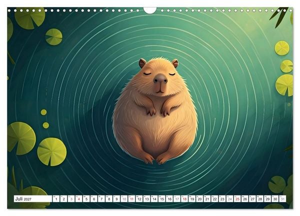 Produktbild: Capybara Carlo und die vier Jahreszeiten (Wandkalender 2027 DIN A3 quer), CALVENDO Monatskalender