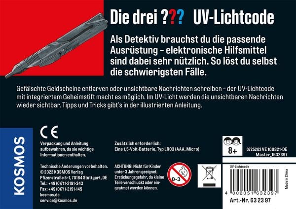 Produktbild: Die drei ??? UV-Lichtcode (gr. Dose)