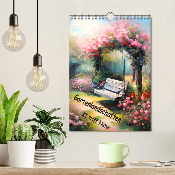 Produktbild: Gartenlandschaften - Ki trifft Natur (Wandkalender 2026 DIN A4 hoch), CALVENDO Monatskalender